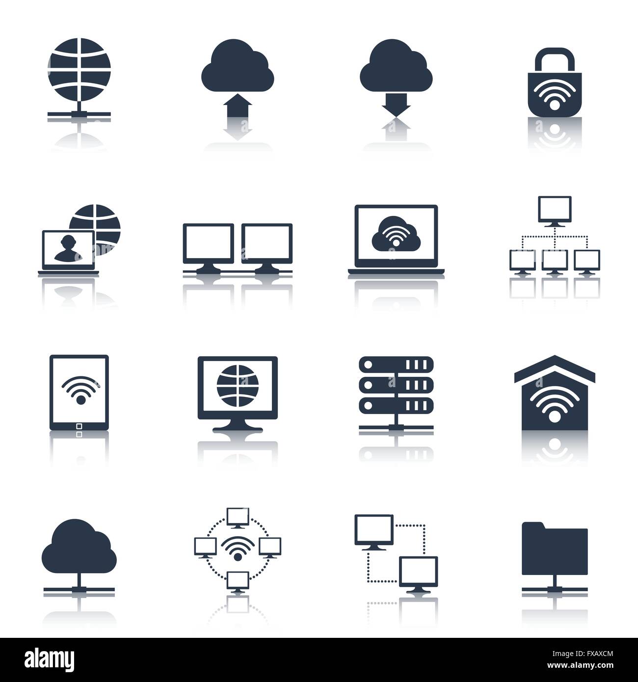 Network Icons Black Stock Vector Image & Art Alamy