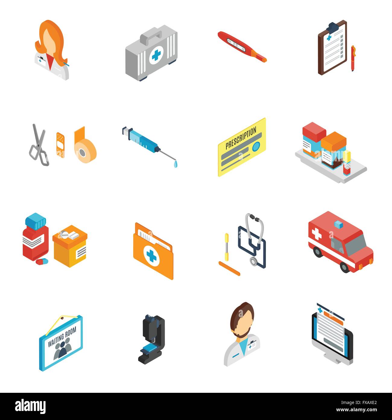 Doctor Icon Isometric Set Stock Vector Image & Art - Alamy