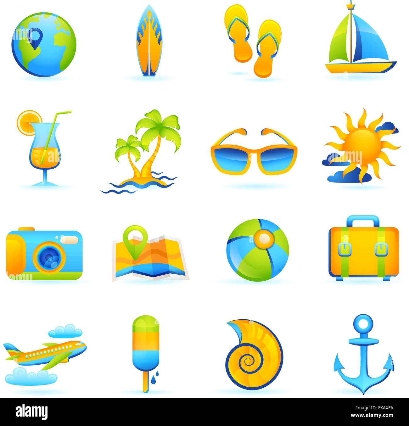 Summer Vacation Set Stock Vector Image & Art - Alamy