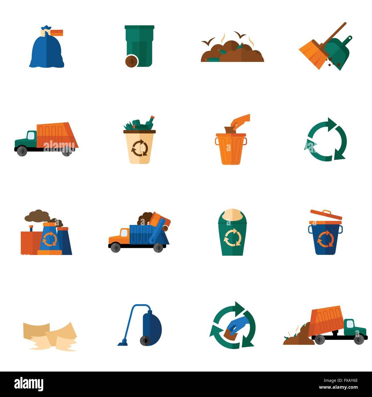 Recycling garbage elements bag Cut Out Stock Images & Pictures - Alamy