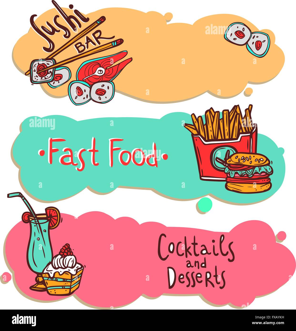 Fast food restaurant banners set Stock Vector Image & Art Alamy