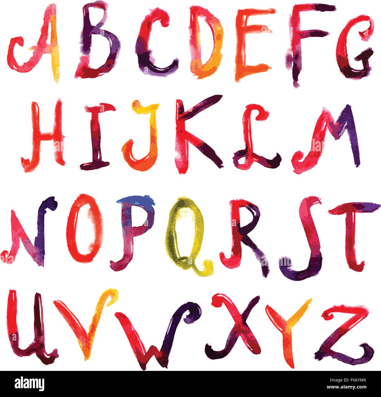 Hand Drawn Alphabet Stock Vector Image & Art - Alamy
