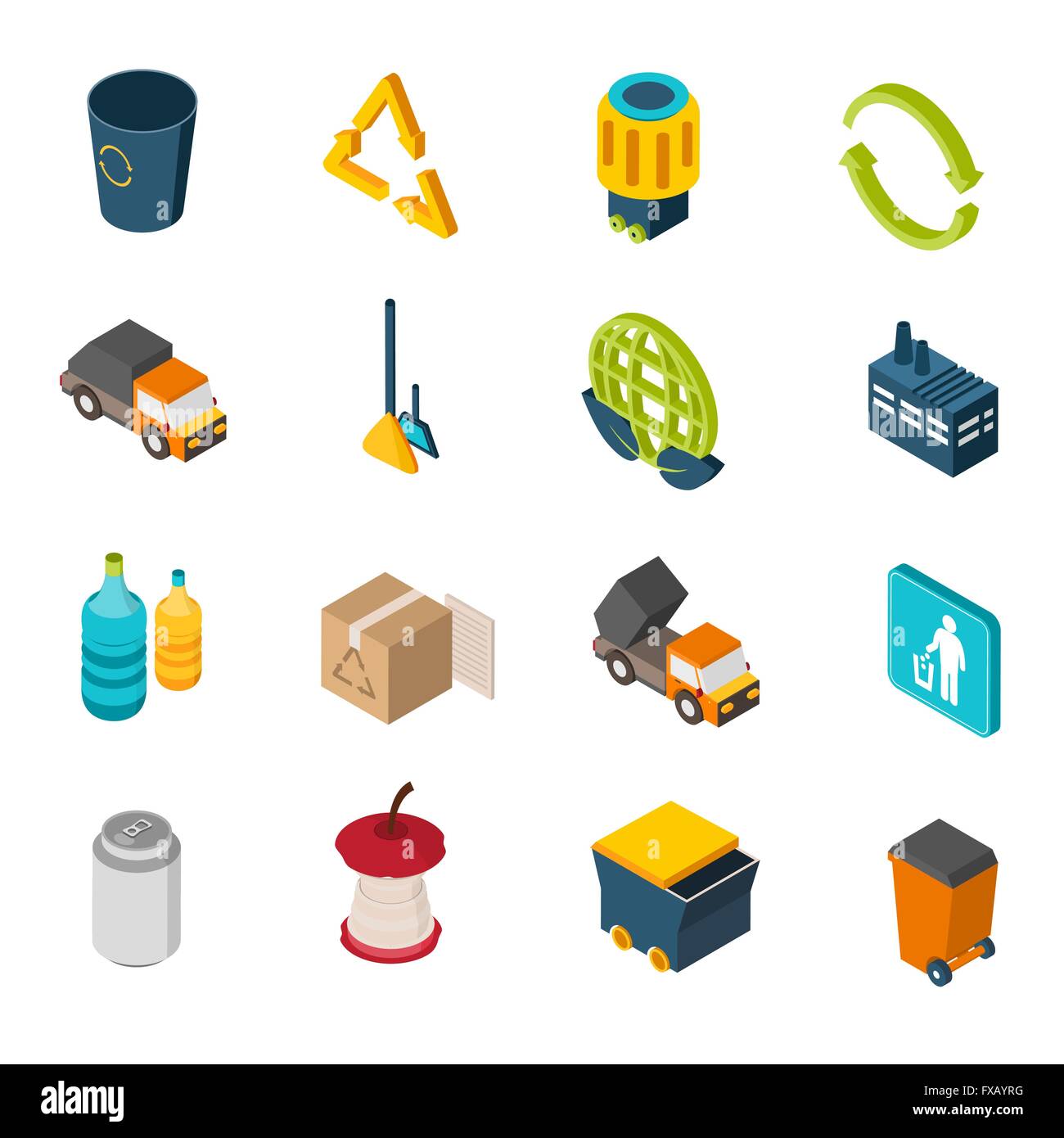 Garbage Isometric Icons Stock Vector Image & Art - Alamy