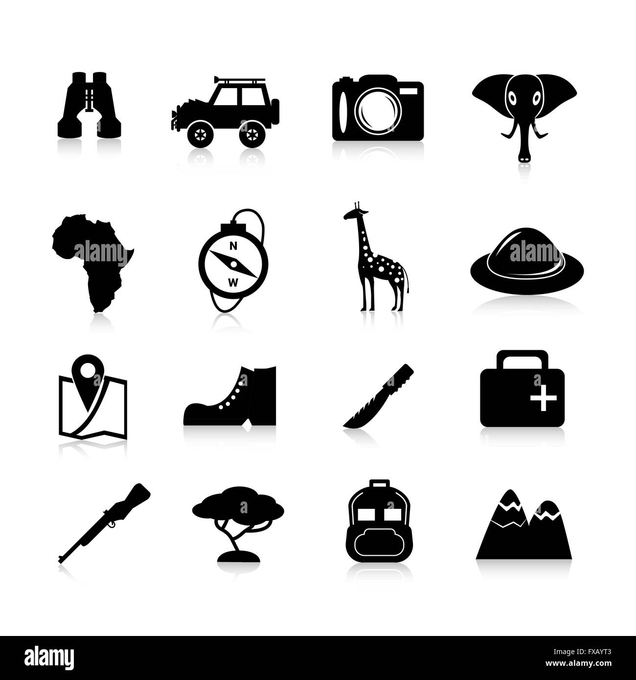 Safari Icons Black Stock Vector Image & Art - Alamy