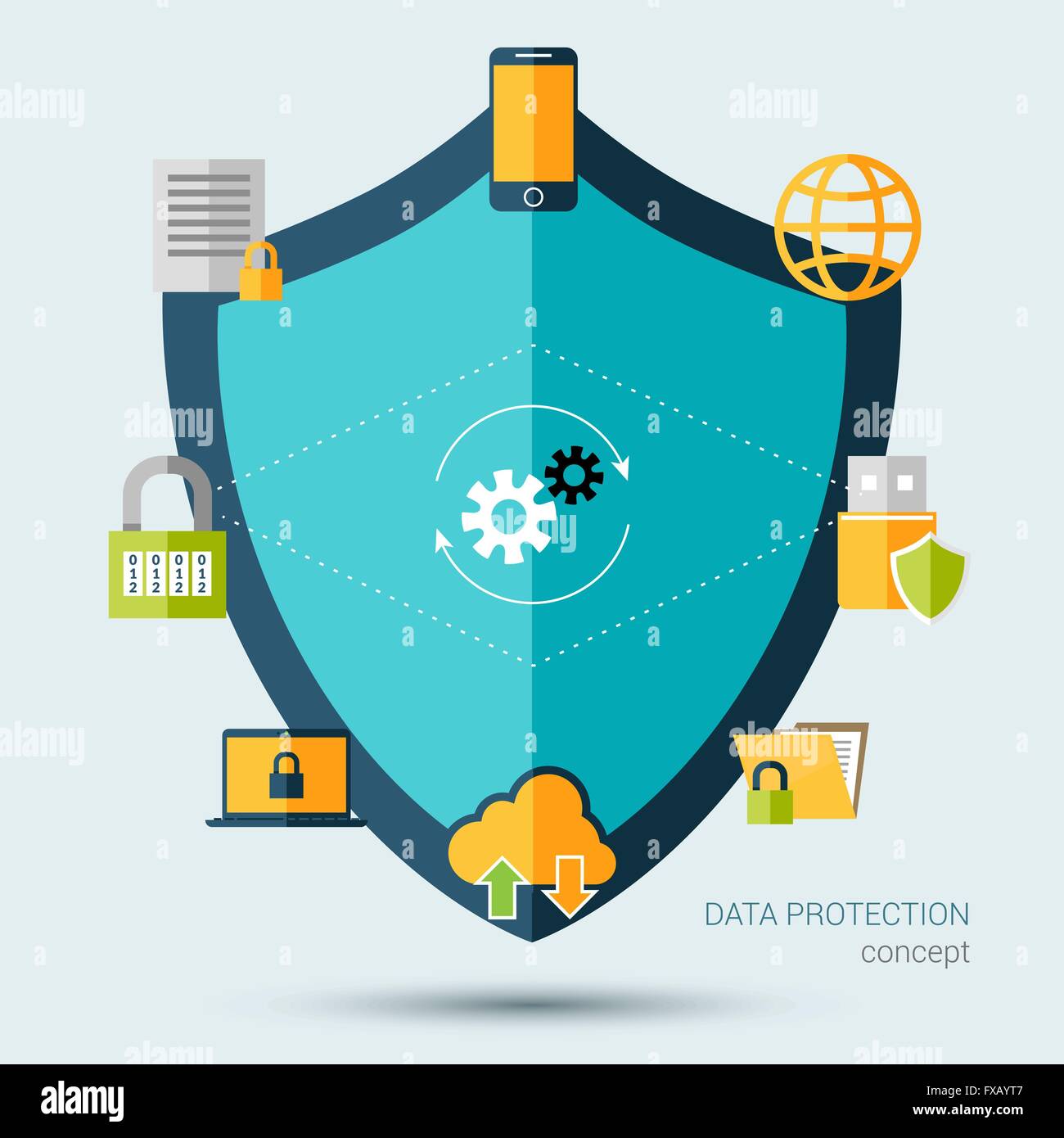 Data Protection Concept Stock Vector Image & Art - Alamy