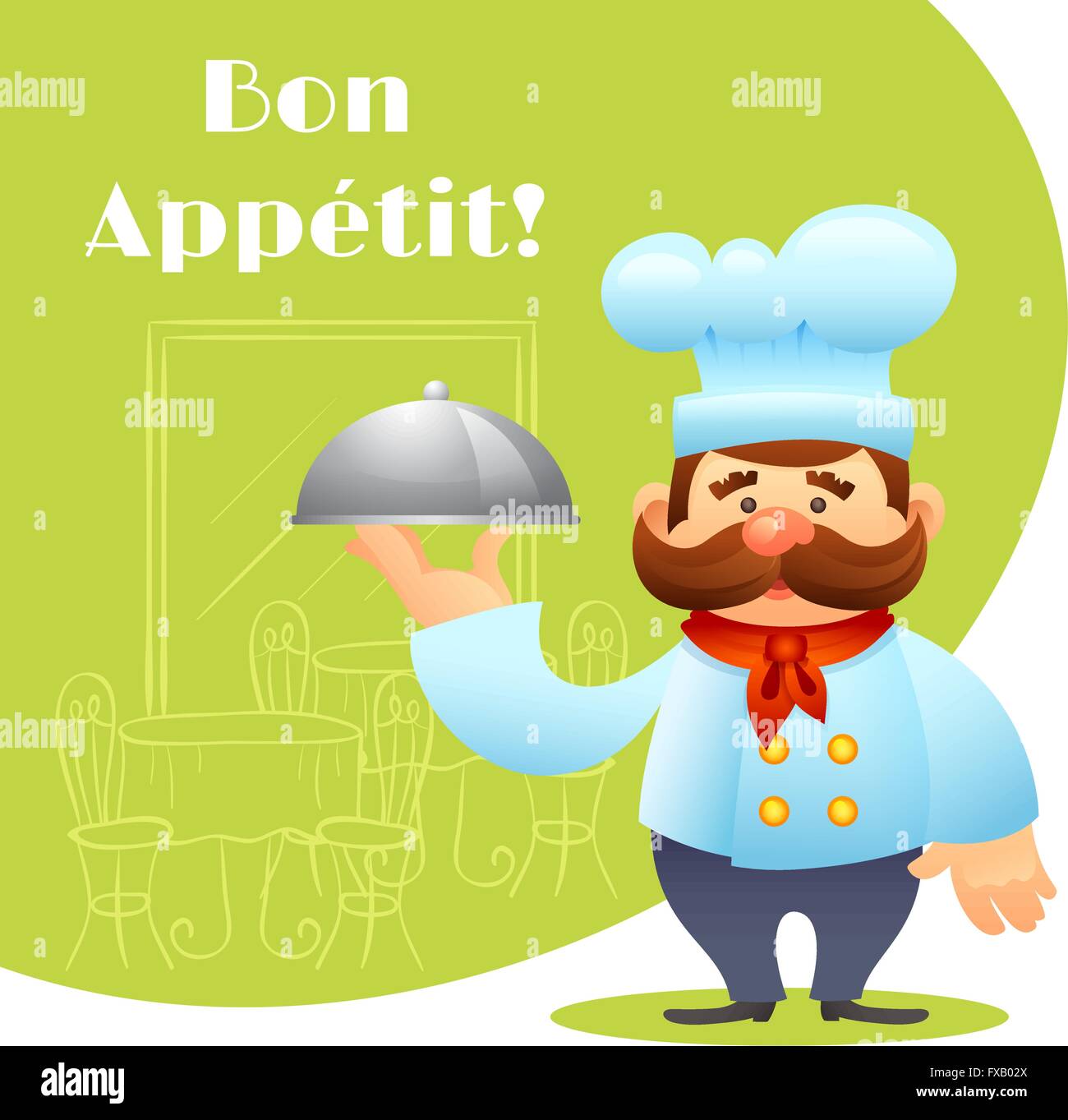 Chef With Tray Poster Stock Vector Image & Art - Alamy