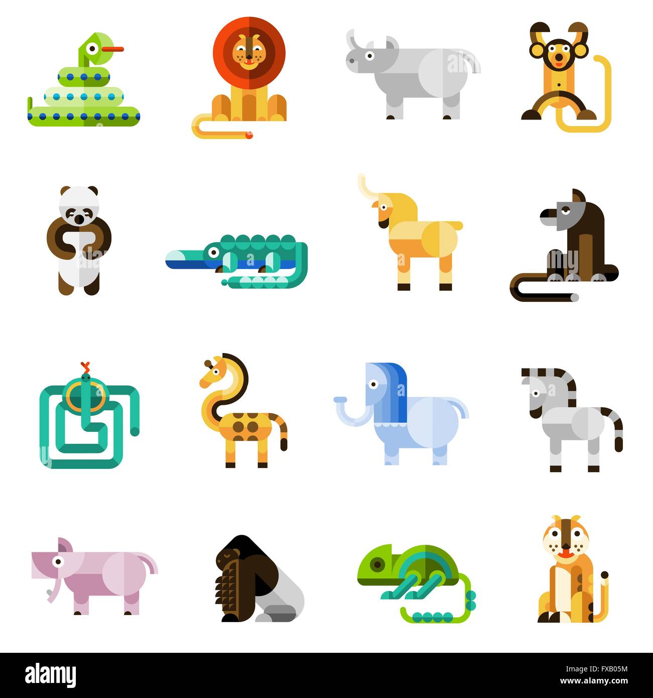 Jungle Animals Set Stock Vector Image & Art Alamy