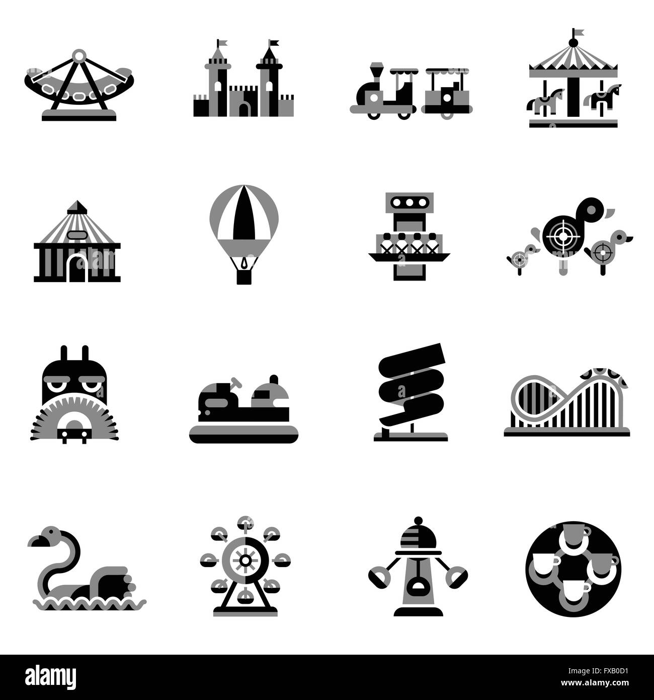 Amusement Icons Black Stock Vector Image & Art - Alamy