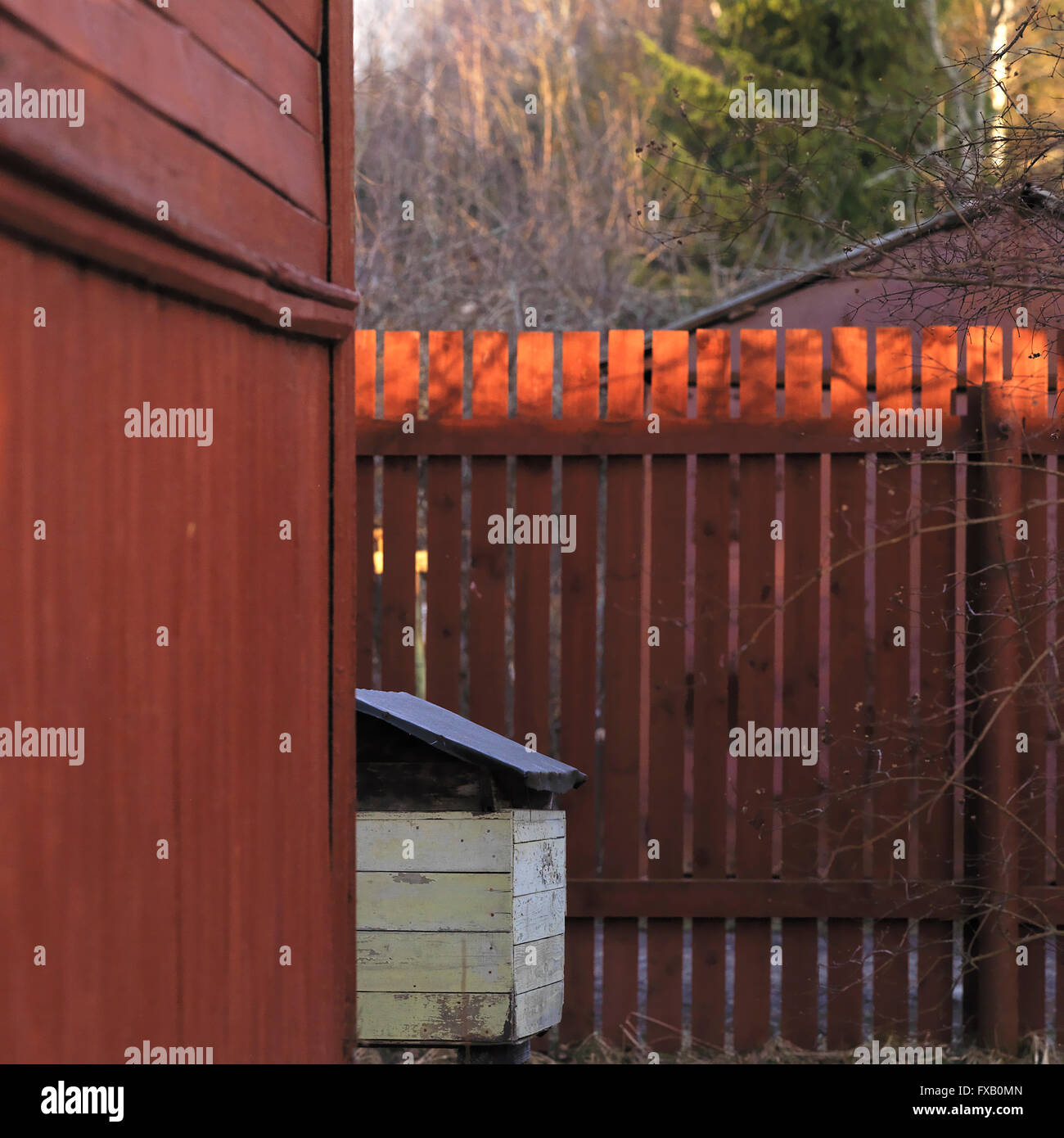Garden And Fence Stock Photo - Alamy