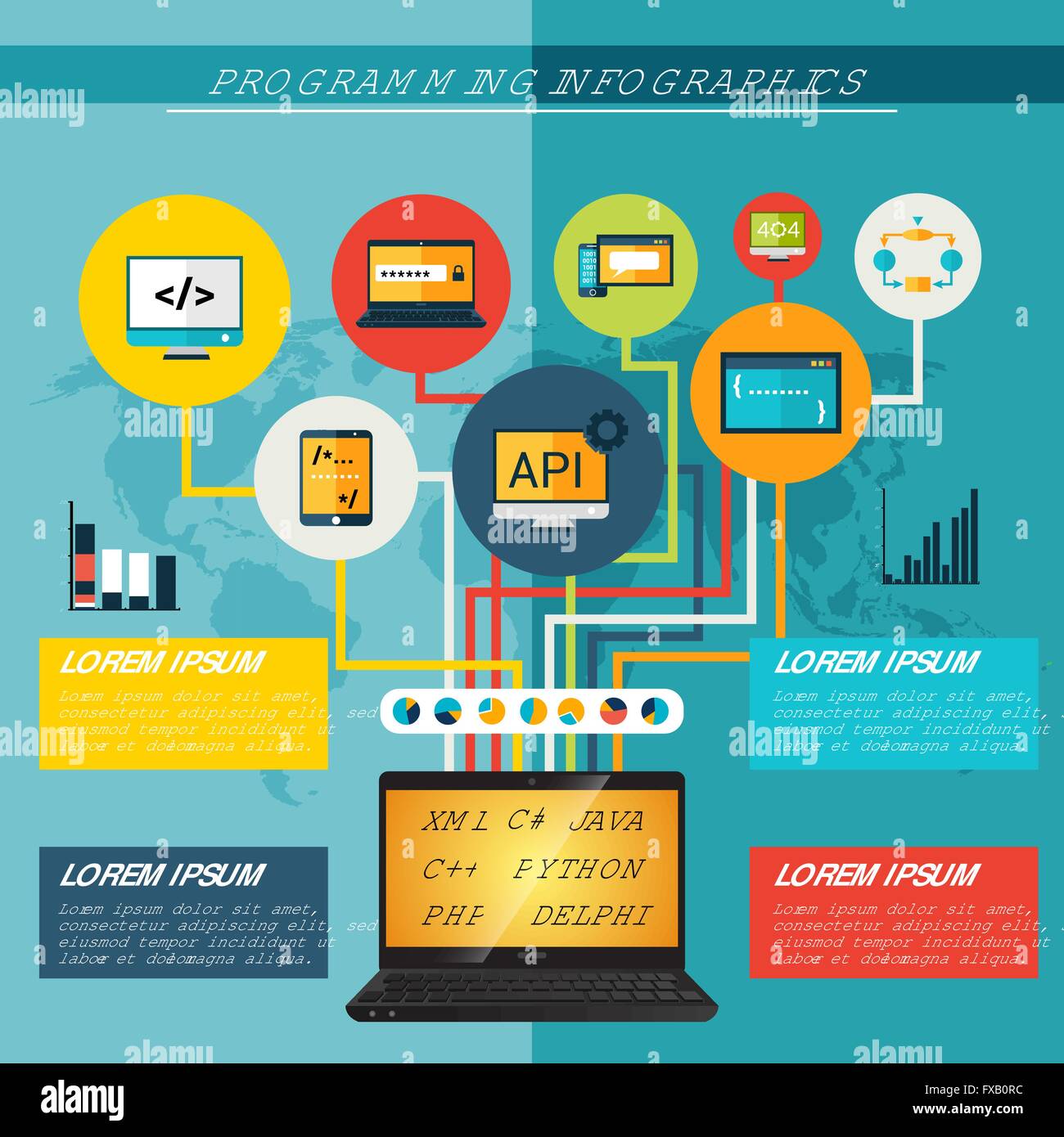 Programming Infographics Set Stock Vector Image & Art - Alamy