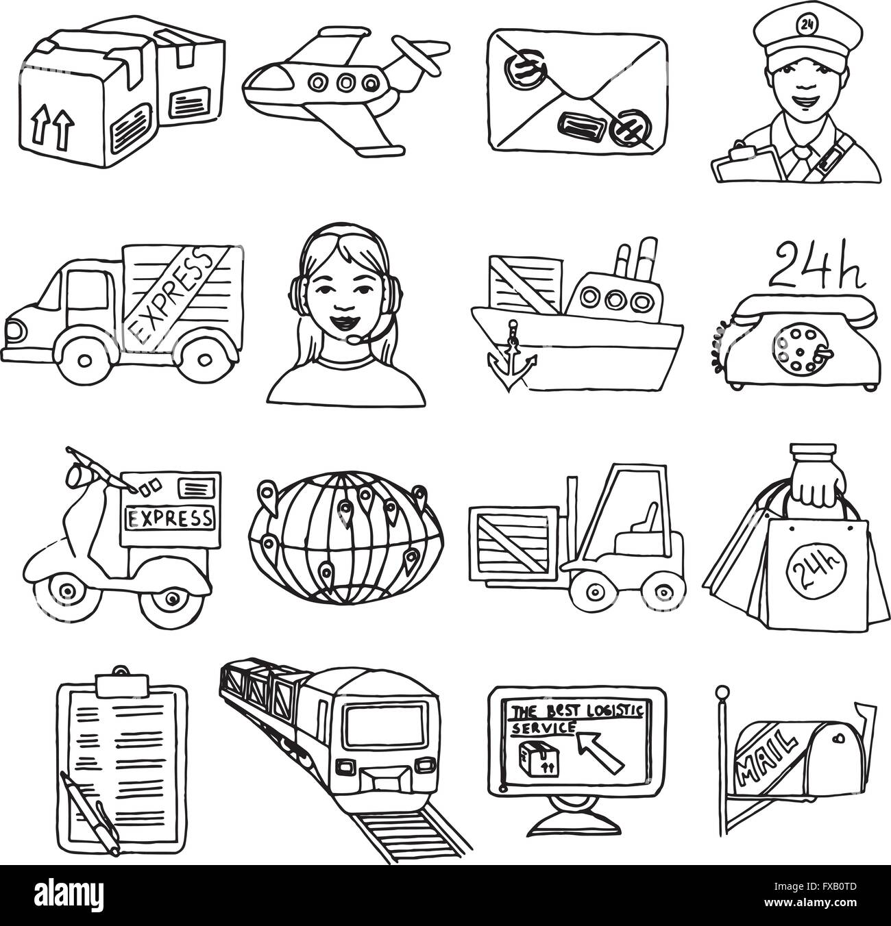 Logistic Icons Set Stock Vector Image & Art - Alamy