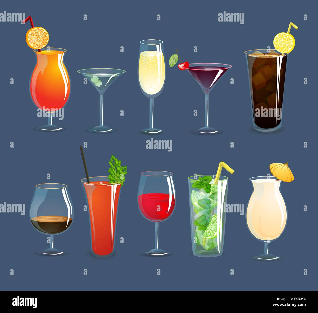 Drinks Glasses Set Stock Vector Image & Art Alamy