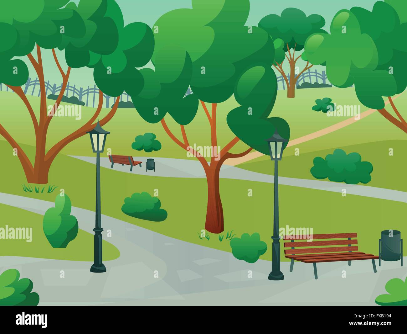 Park Landscape Flat Stock Vector Image & Art - Alamy