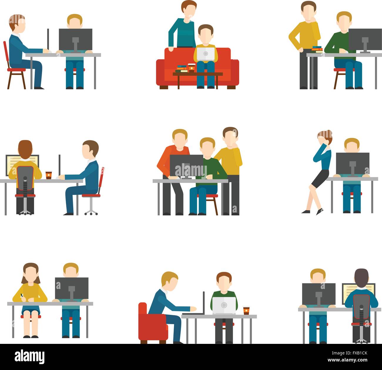 Coworking Center Icons Stock Vector Image & Art - Alamy