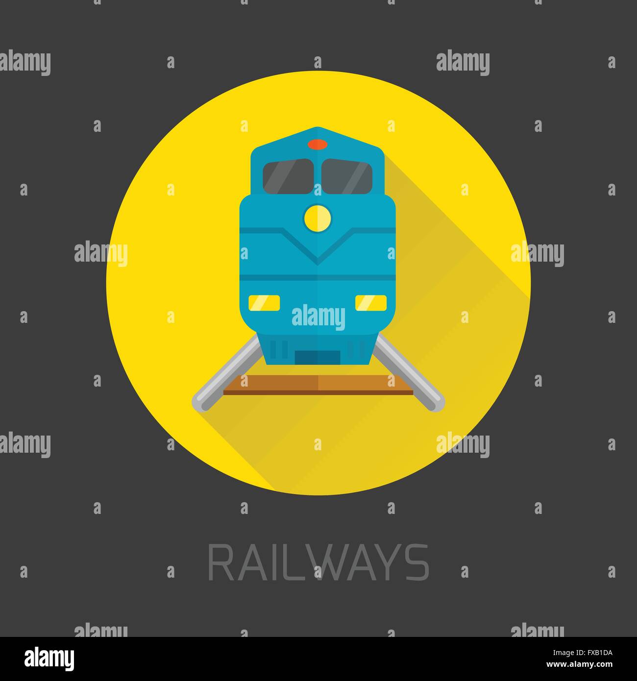 Railway Flat Icon Stock Vector Image & Art - Alamy