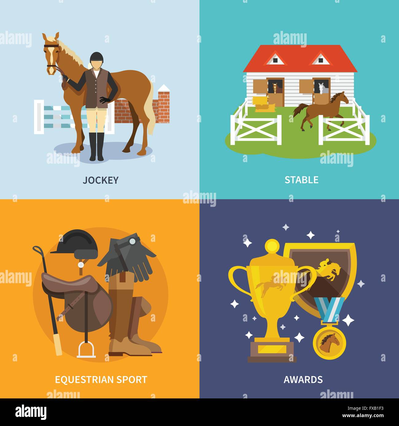 Jockey Flat Set Stock Vector Image & Art - Alamy