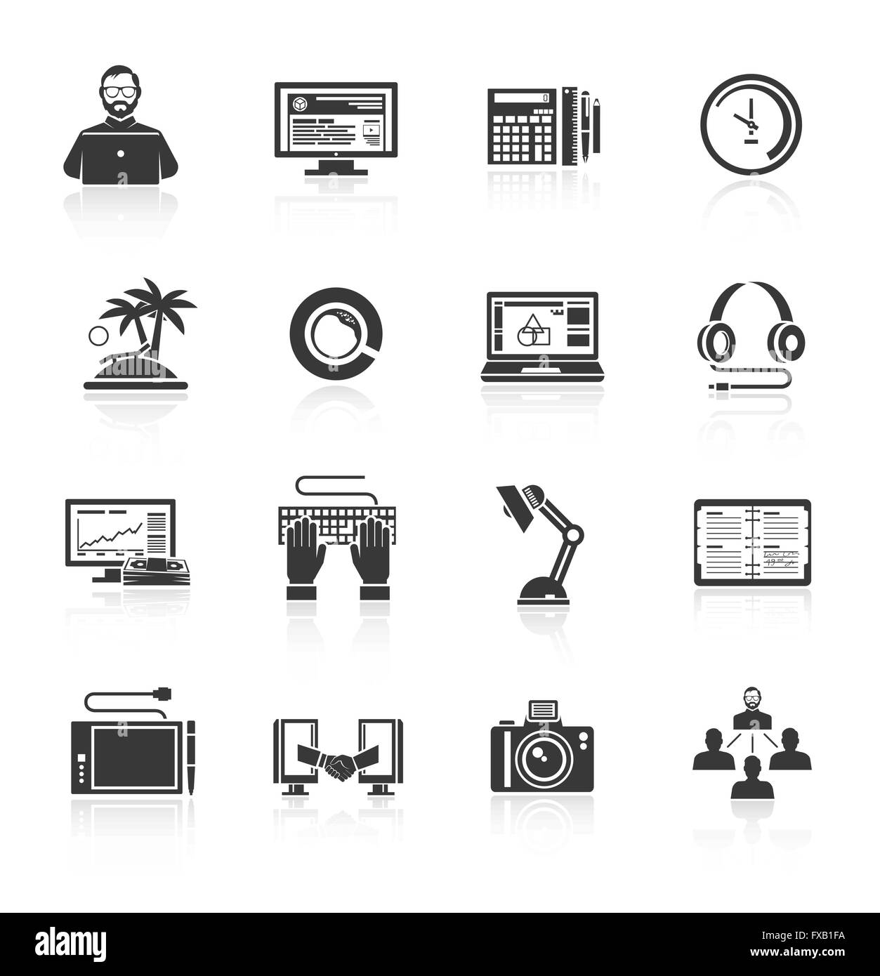 Freelance Icon Set Stock Vector Image & Art - Alamy