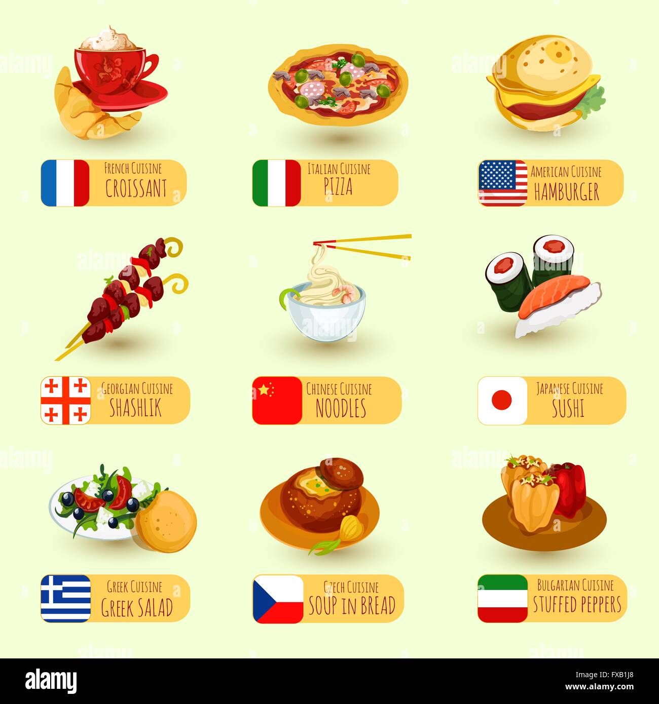 World Food Set Stock Vector Image & Art - Alamy