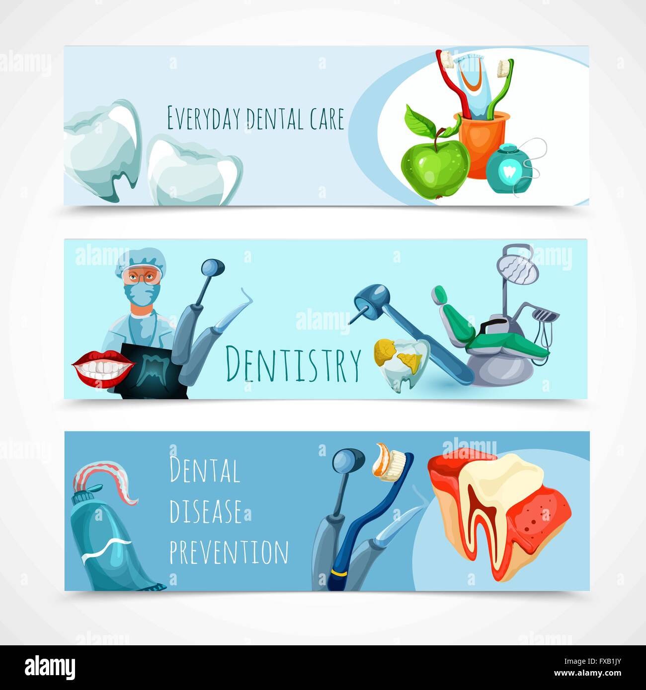 Stomatology Banner Set Stock Vector Image & Art - Alamy