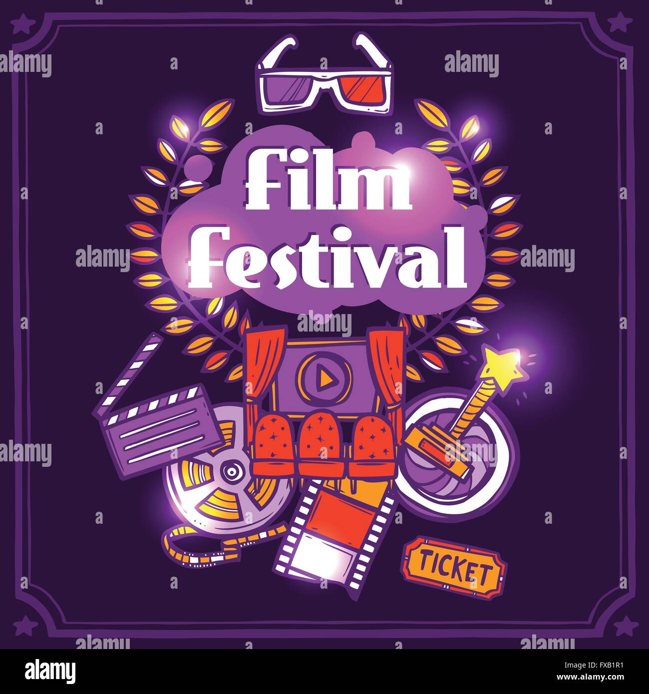 Cinema Sketch Poster Stock Vector Image & Art Alamy