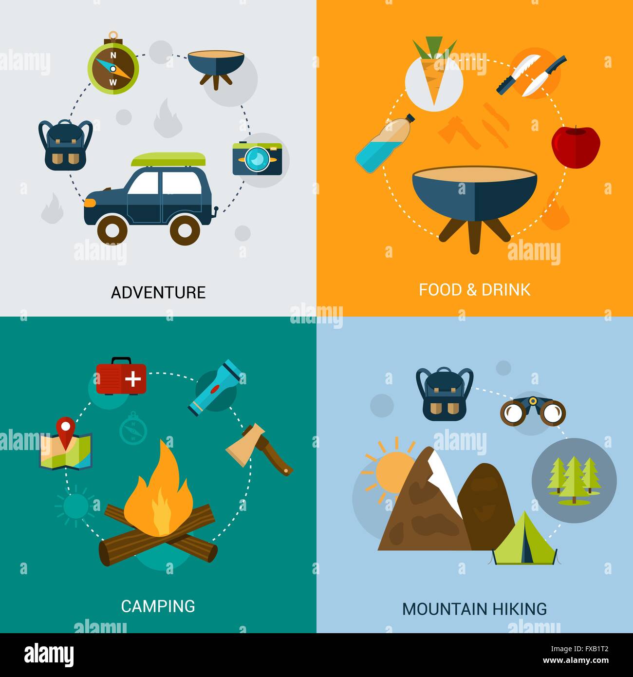 Camping Icons Set Stock Vector Image & Art - Alamy