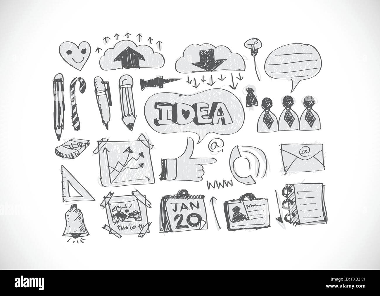 Hand doodle Business icon set idea design Stock Vector Image & Art - Alamy