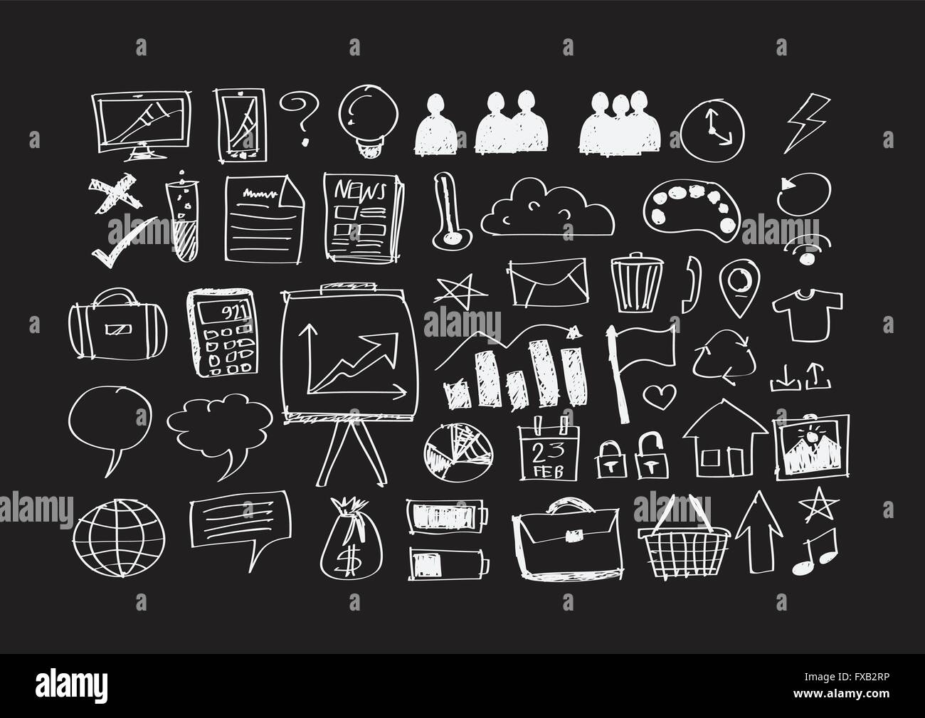 Hand doodle Business icon set idea design Stock Vector Image & Art - Alamy