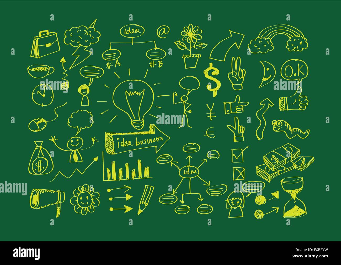 Hand doodle Business icon set idea design Stock Vector Image & Art - Alamy