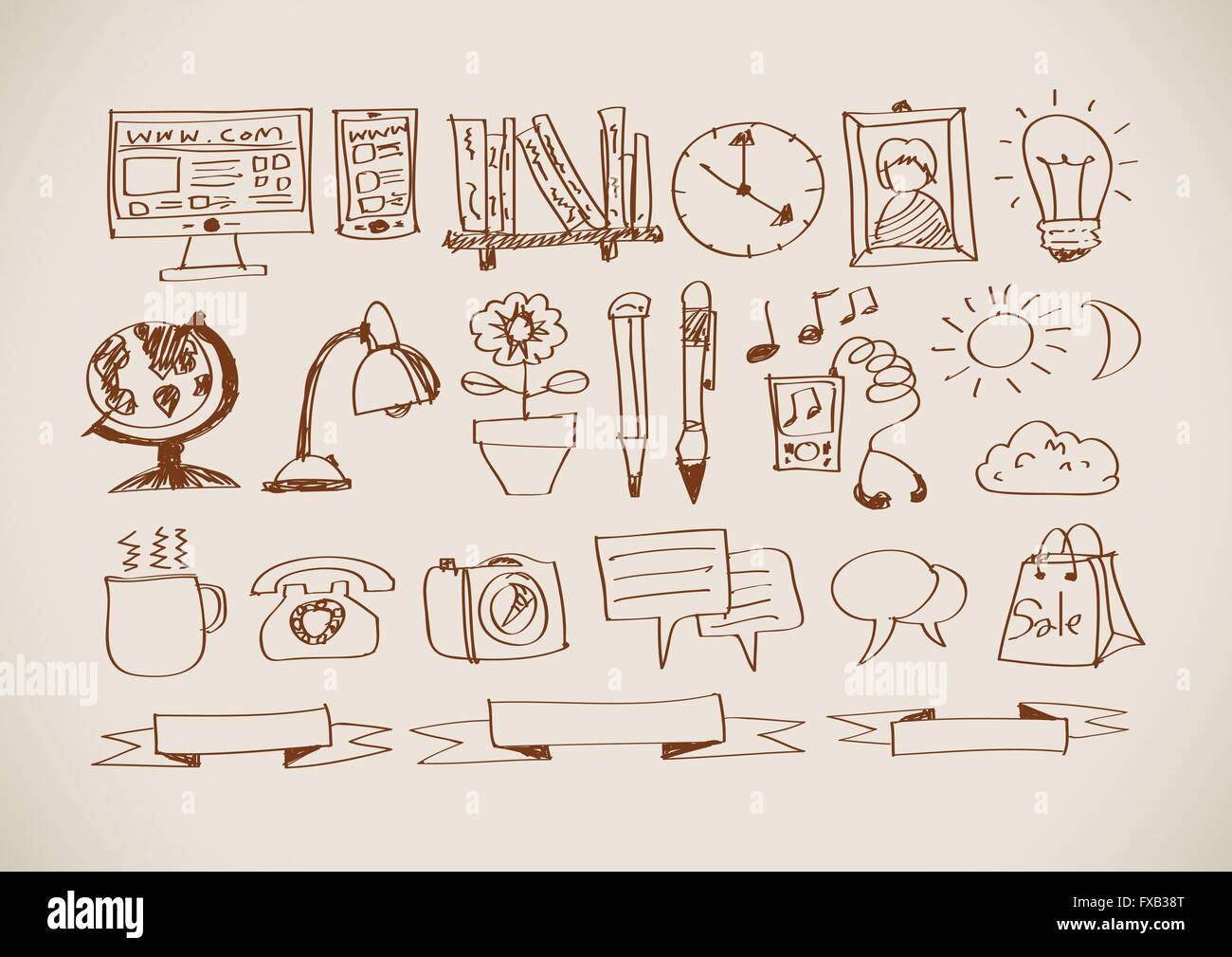 Hand doodle Business icon set idea design Stock Vector Image & Art - Alamy