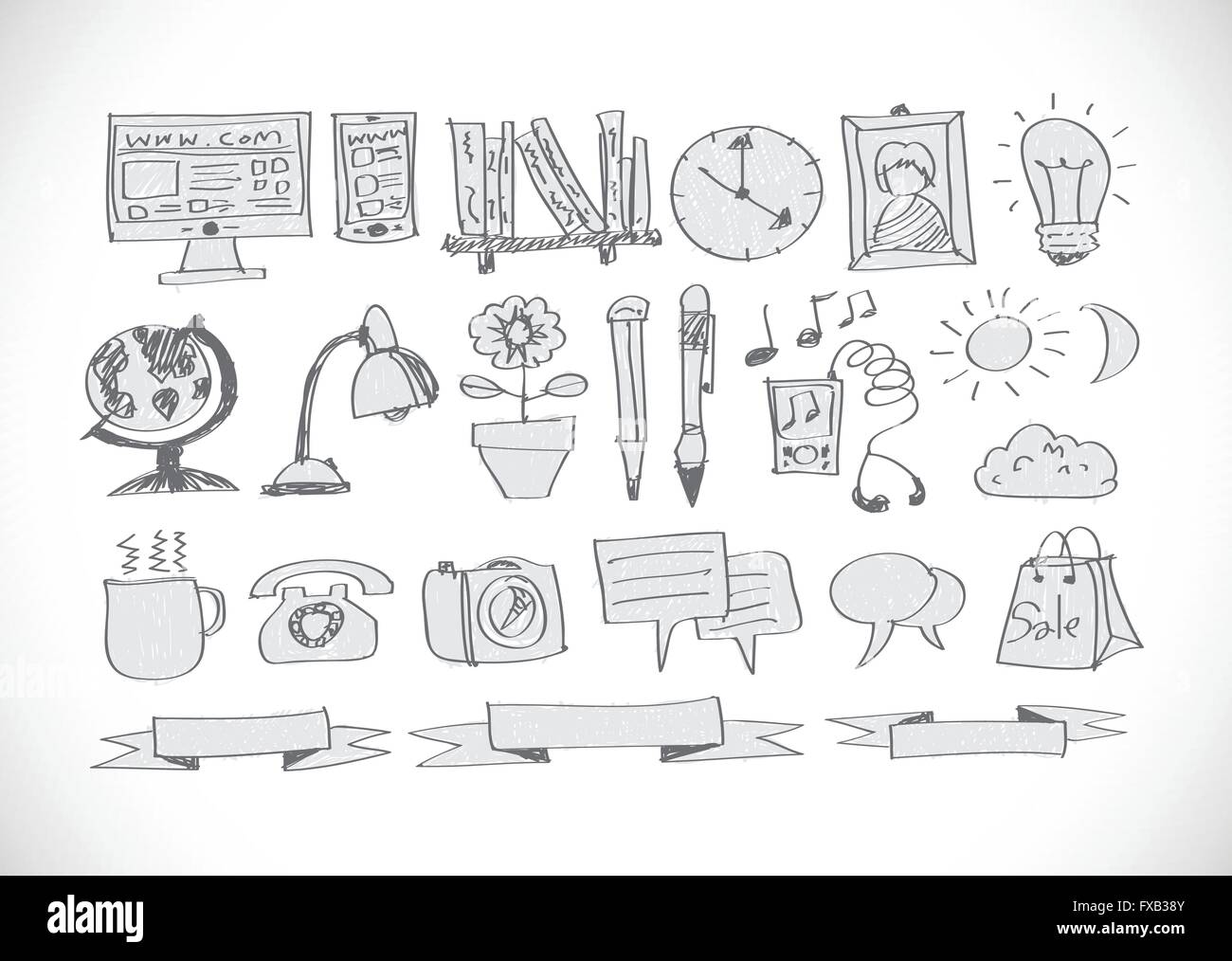 Hand doodle Business icon set idea design Stock Vector Image & Art - Alamy