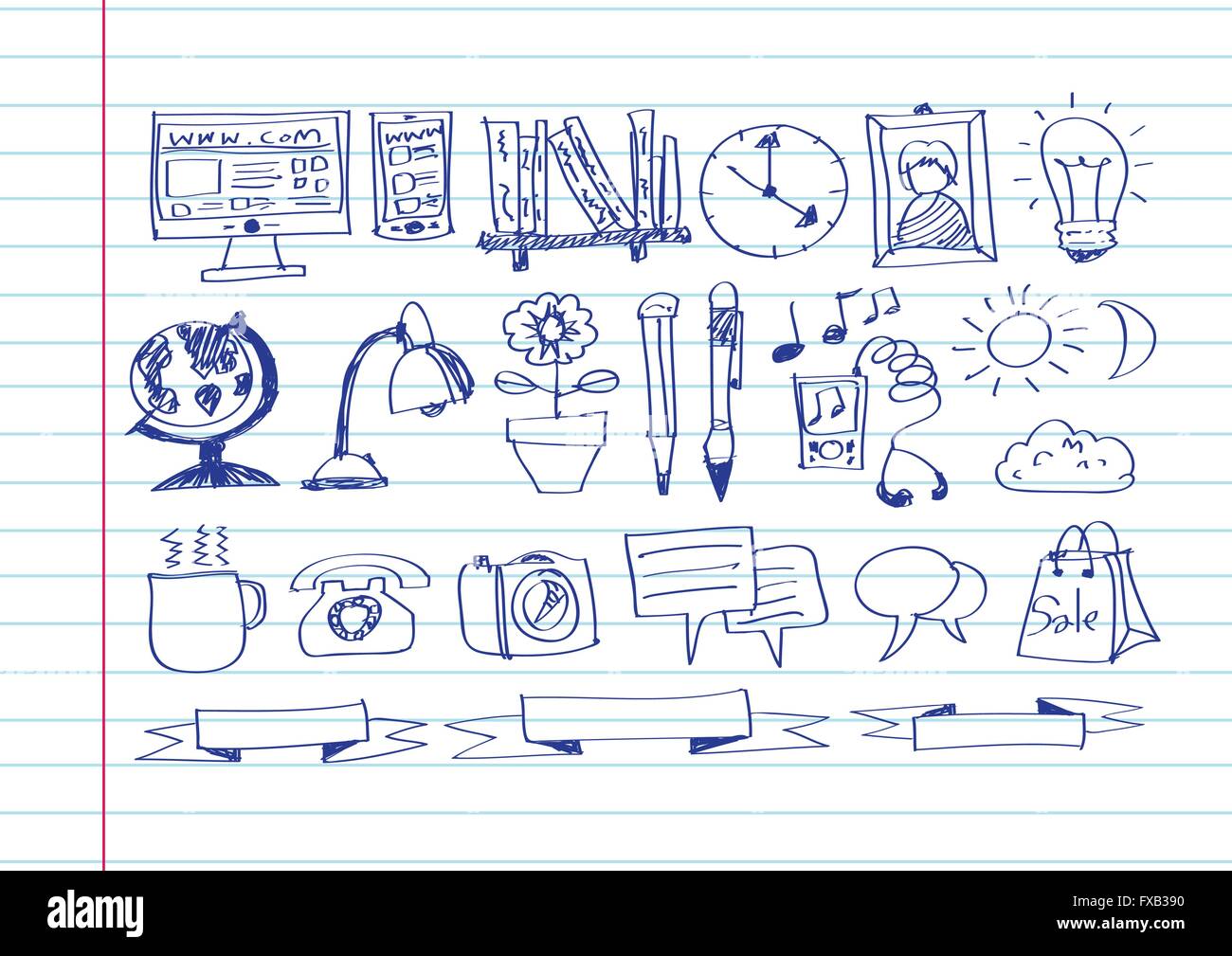Hand doodle Business icon set idea design Stock Vector Image & Art - Alamy
