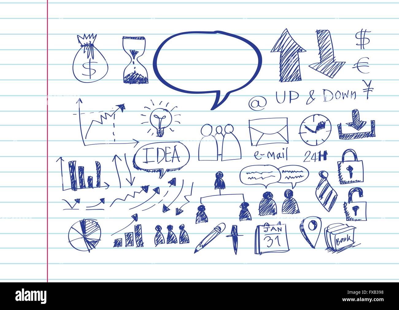 Hand doodle Business icon set idea design Stock Vector Image & Art - Alamy