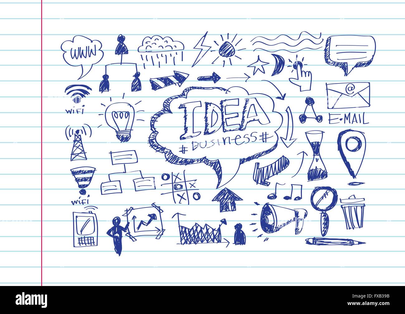 Hand doodle Business icon set idea design Stock Vector Image & Art - Alamy