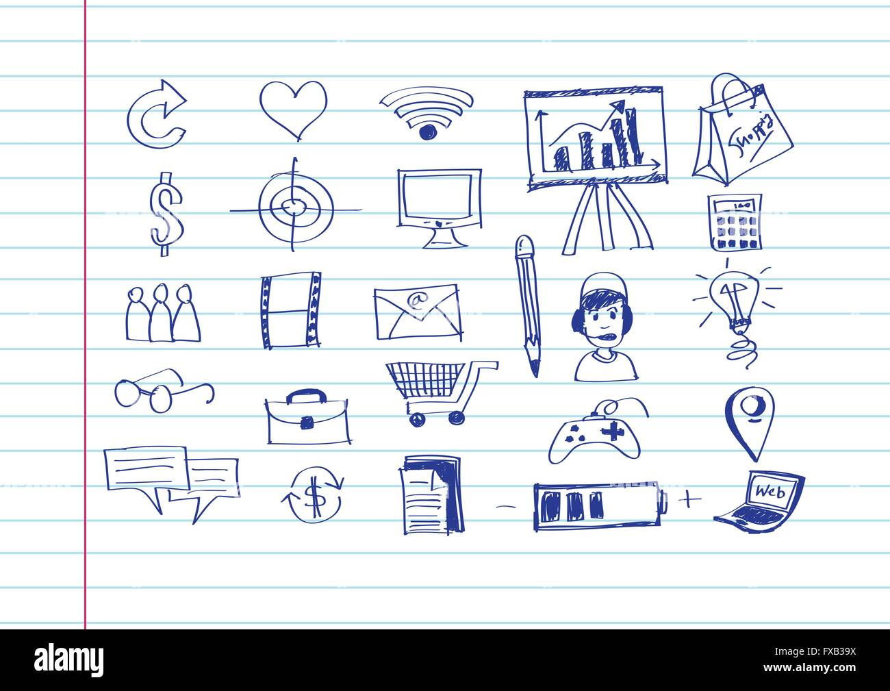 Hand doodle Business icon set idea design Stock Vector Image & Art - Alamy