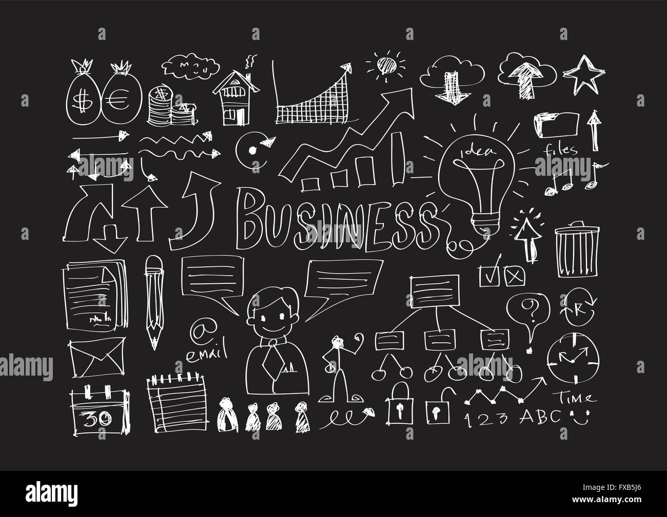 Hand doodle Business icon set idea design Stock Vector Image & Art - Alamy