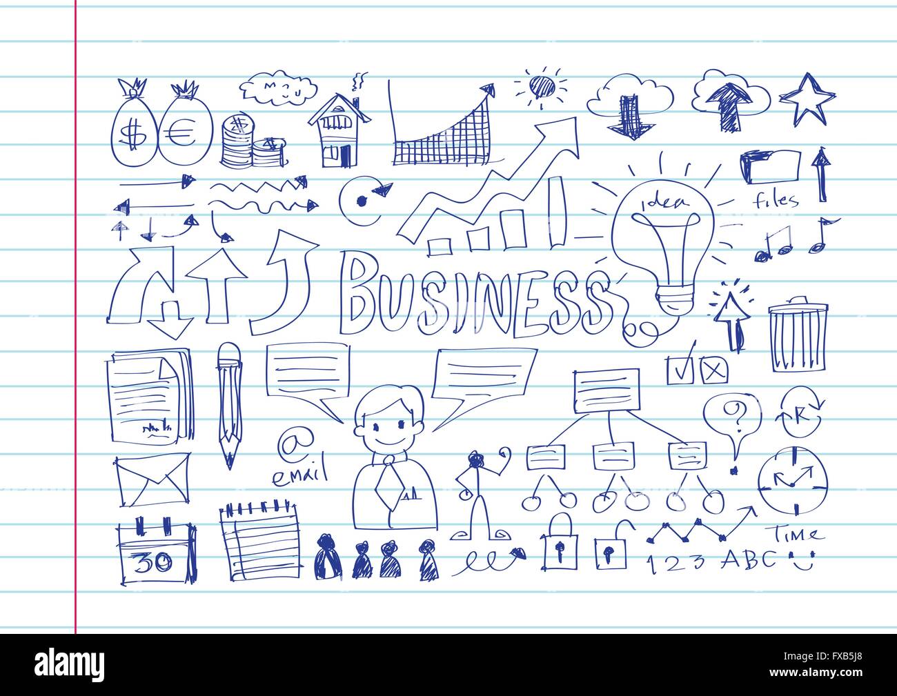 Hand doodle Business icon set idea design Stock Vector Image & Art - Alamy