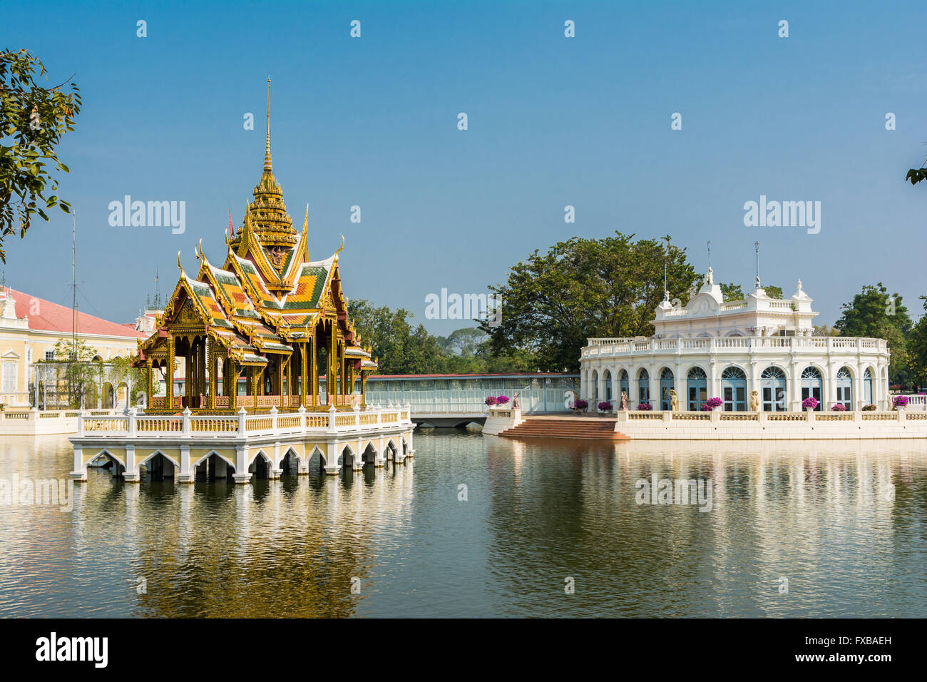 Bang Pa-In Palace Aisawan Thiphya-Art-Divine Seat of Personal Freedom, near Bangkok, Thailand Stock Photo
