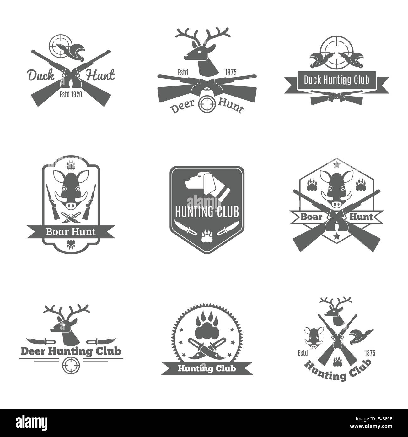 Hunting Label Set Stock Vector Image & Art Alamy