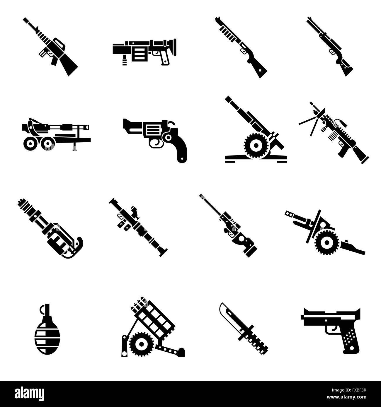 Weapon Icons Black Stock Vector Image & Art - Alamy