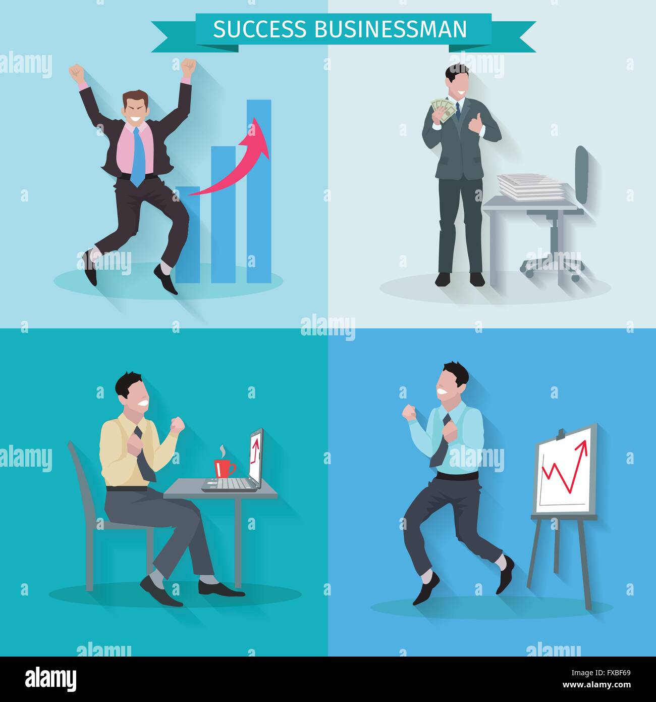 Successful Businessman Set Stock Vector Image & Art - Alamy