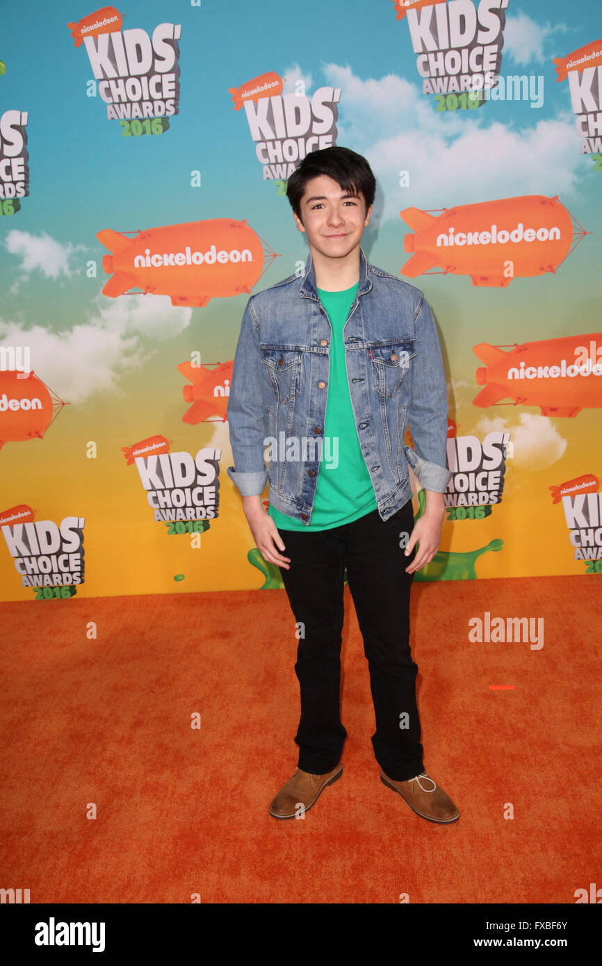 Celebrities attend Nickelodeon's 2016 Kids' Choice Awards at The Forum.  Featuring: Sloane Morgan Siegel Where: Los Angeles, California, United States When: 12 Mar 2016 Stock Photo