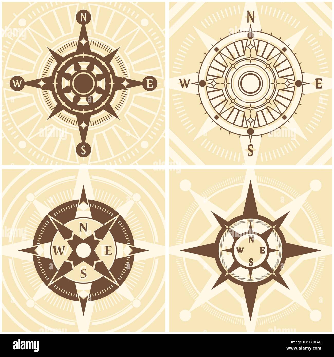 Vintage Compass Set Stock Vector