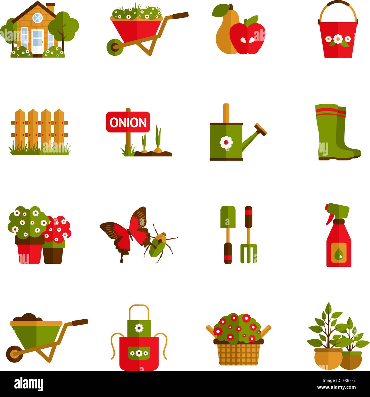Gardening Icons Set Stock Vector Image & Art - Alamy