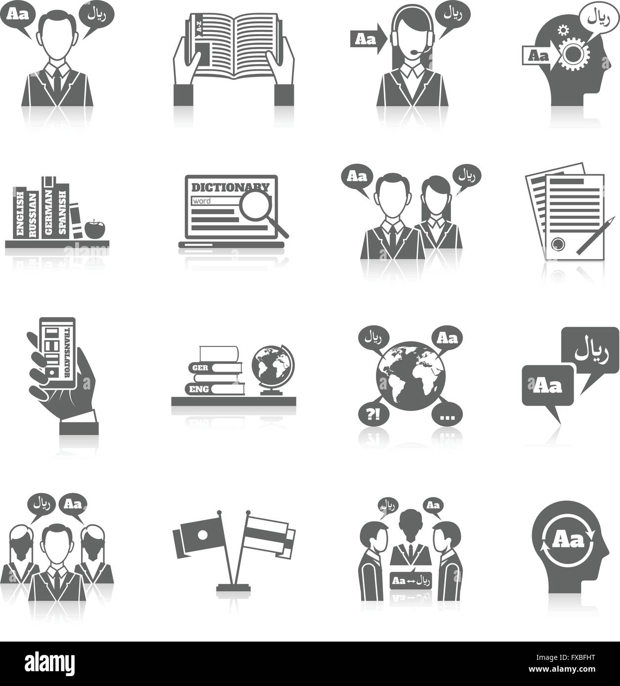 Translation And Dictionary Icon Stock Vector Image Art Alamy