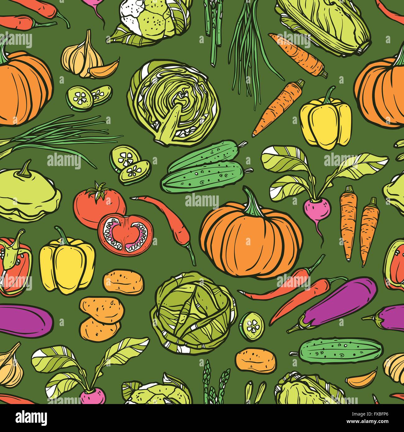 Vegetables Seamless Pattern Stock Vector Image & Art - Alamy