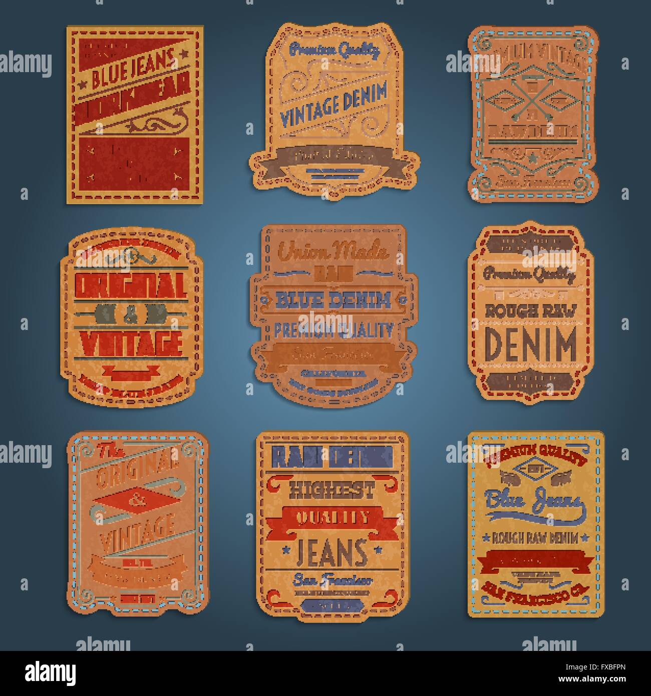 Jeans leather label vector design hi-res stock photography and images ...