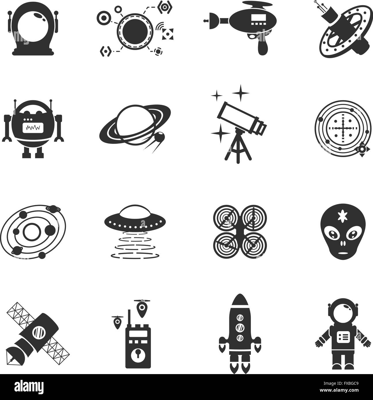 Fiction Icons Black Set Stock Vector Image & Art - Alamy