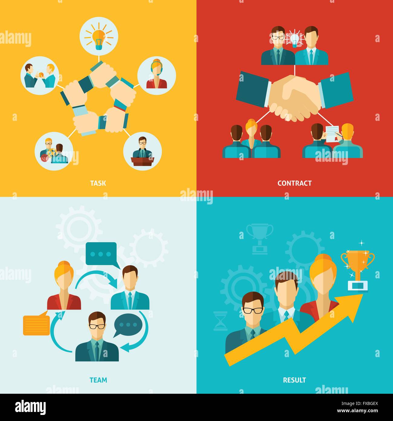 Teamwork Icons Flat Stock Vector Image & Art - Alamy