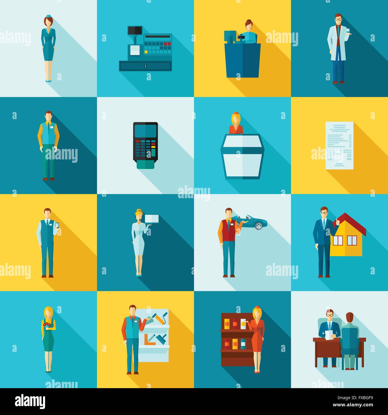 Salesman Flat Set Stock Vector Image Art Alamy