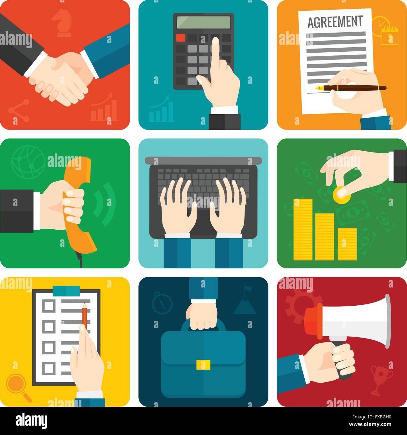 Business Hands Flat Set Stock Vector Image & Art - Alamy